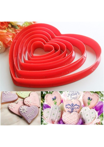 Kalp Tarzı Yıldız Şekilli Kurabiye Kalıbı Pasta Kalıbı Kalıp 3D Pasta Süsleme Araçları Hamur Kalıpları - (Yurt Dışından)