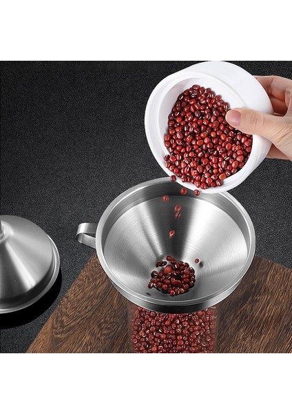 304 Çelik 14,5 cm Süzgeçli Yağ Meşrubat Şarap Meyve Suyu Hunisi CIN708 modelleri