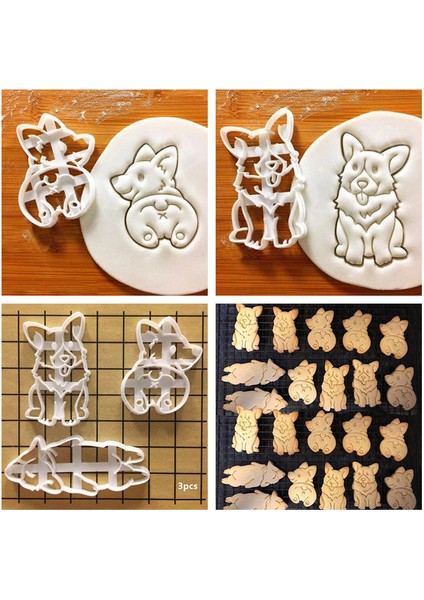 No.3 Tarzı 3 Adet Sevimli Korgi Köpek Şekilli Kurabiye Kalıbı Kalıp Kurabiye Kalıbı Mutfak Eşyaları Fırın Eşyaları Dıy Aracı Pasta Dekorasyon Araçları (Yurt Dışından)