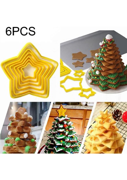 6 Adet Tarzı Plastik Kurabiye Kesici Dıy Noel Zencefilli Evi Kalıbı Yılbaşı Ağacı Bisküvi Kalıbı Fondan Kurabiye Yapma Kek Süsleme Araçları - Türkçe (Yurt Dışından)
