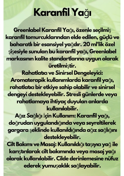 Karanfil Yağı %100 Doğal Ve Saf 20ml
