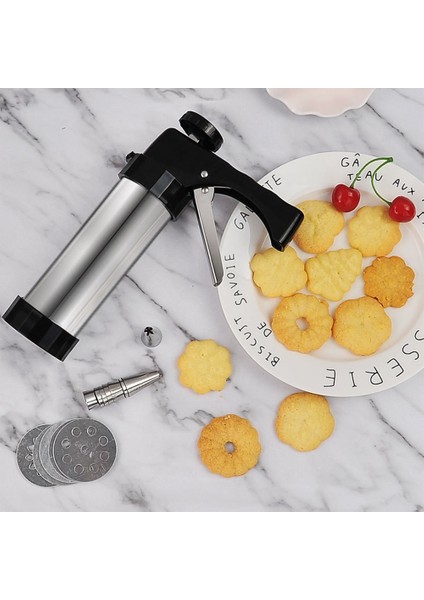 Gümüş Tarzı Kurabiye Makinesi Kurabiye Tabancası Makine Kurabiye Yapma Kek Dekorasyonu Pres Kalıplar Hamur Sıkma Uçları Kurabiye Pres Kiti (Yurt Dışından)