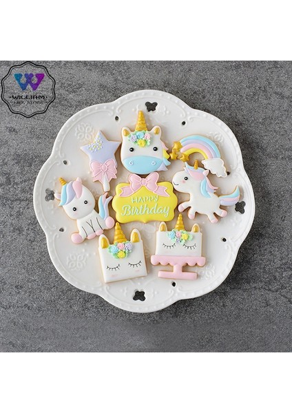 Stil 2 Stili Sevimli Yenilikçi Unicorn Kurabiye Kesici Dıy Fondan Çikolata Pasta Kabartma Kalıbı Bisküvi Kalıbı Fırın Aracı (Yurt Dışından) fiyatları
