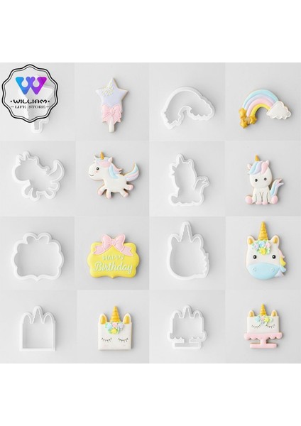 Stil 2 Stili Sevimli Yenilikçi Unicorn Kurabiye Kesici Dıy Fondan Çikolata Pasta Kabartma Kalıbı Bisküvi Kalıbı Fırın Aracı (Yurt Dışından) modelleri