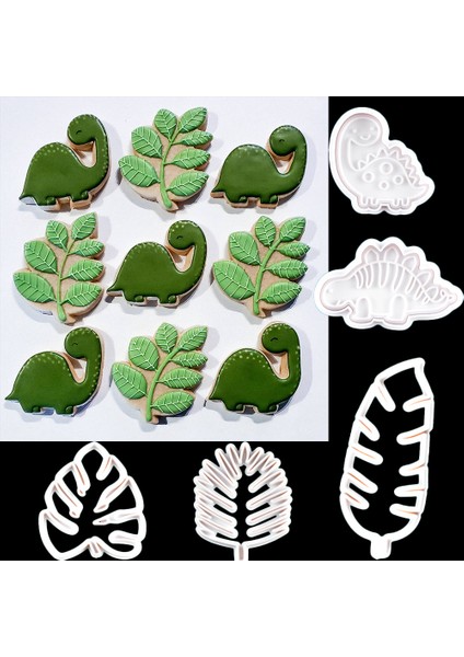 Dinozor A Tarzı Hayvan Yaprak Kurabiye Kalıbı Dinozor Bisküvi Kesici Gıda Sınıfı Plastik Kendin Yap Fırın Araçları Orman Doğum Günü Cupcake Malzemeleri (Yurt Dışından) fırsatları