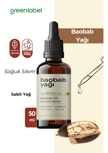 Baobab Yağı Soğuk Sıkım %100 Doğal Ve Saf 50ml