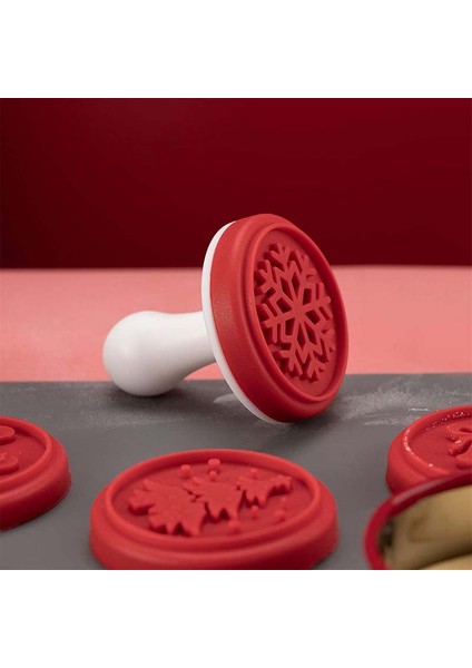 Kırmızı Stil Çocuklar Için Plastik Kurabiye Damga Kalıbı Dıy Silikon Kalıp Yüzük Kalıp ile Yılbaşı Desenleri Dıy Pişirme (Yurt Dışından)
