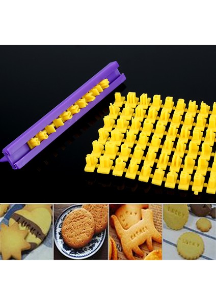 Sarı Stil Yeni Alfabesi Kurabiye Kalıp Kesici Dıy Kalıplar Kurabiye Baskı Damga Kesici Numara Harf Etkisi Seti Pasta Fondan (Yurt Dışından)