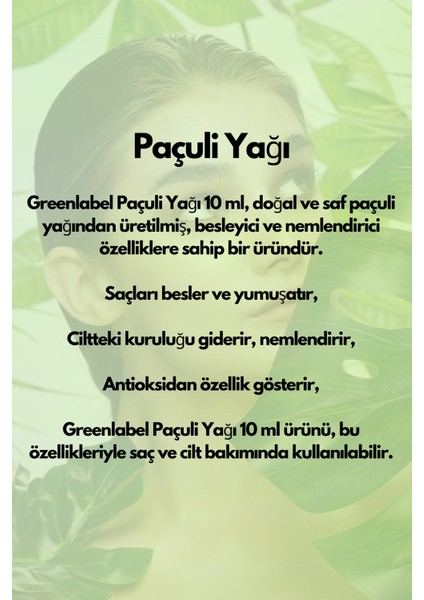 Green Label Paçuli Yağı 10 ml