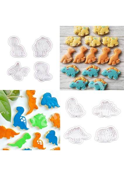 16 Paskalya E Stili Yazın Et Kendin Yap Dinozor Kurabiye Kalıbı Gıda Grade Plastik Hayvan Bisküvi Kesici Orman Parti Fırın Araçları Doğum Günü Cupcake Malzemeleri (Yurt Dışından)