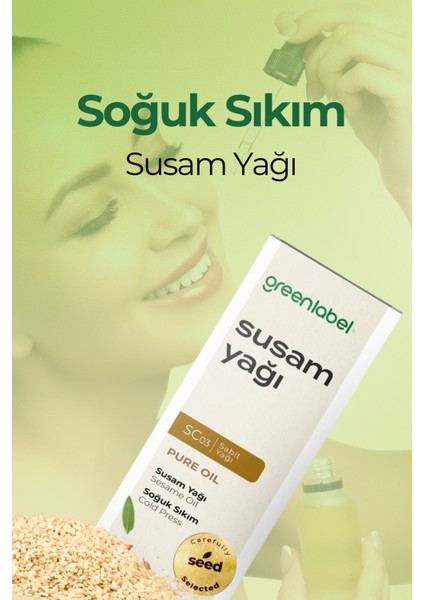 Green Label Susam Yağı Soğuk Sıkım %100 Doğal Ve Saf 180ml