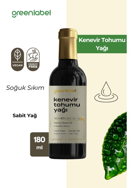 Kenevir Yağı Soğuk Sıkım %100 Doğal Ve Saf 180ml