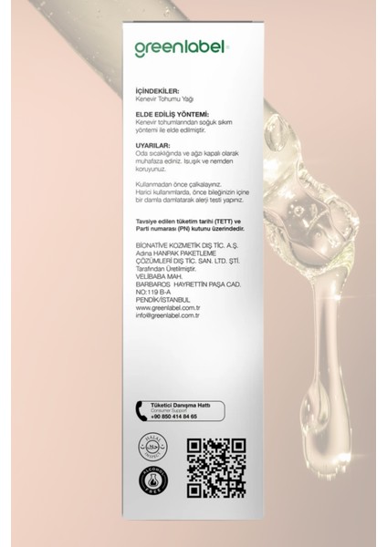 Kenevir Yağı Soğuk Sıkım %100 Doğal Ve Saf 180ml fiyatları