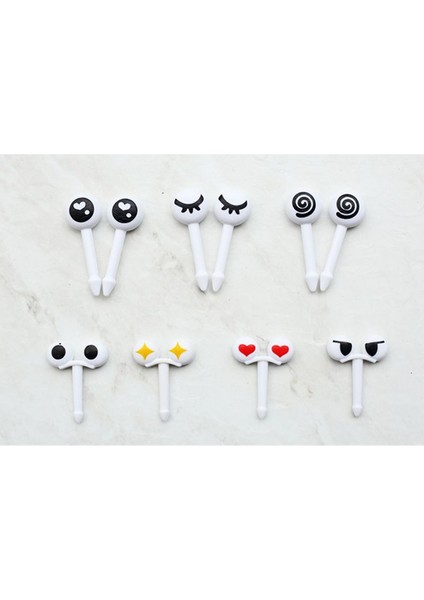 Renkli Stil Mini Izgara Sevimli Karikatür Gözler Kawaii Öğle Yemeği Bento Kutusu Yiyecek Meyve Çubukları Çatal Çubuklar Büfe Sandviç Üstleri J2FA (Yurt Dışından)