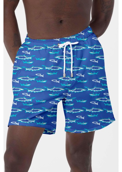 Erkek Havuz Deniz Desenli Şort 029 Mavi fiyatları
