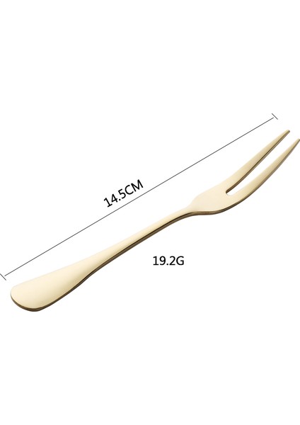 Soluk Altın Tarzı Çelik Meyve Tatlı Kek Çatalı Çevre Dostu Iki Dişli Yemek Salata Çatalı Sofra Gereçleri Otel Restoran Parti Malzemeleri (Yurt Dışından)