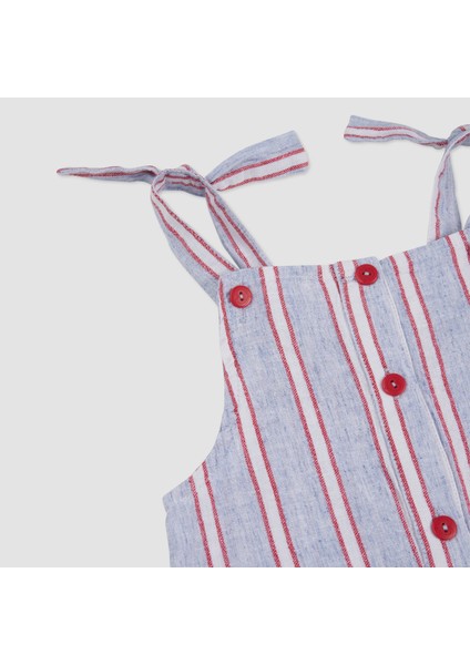 Kız Bebek Çizgi Desenli Salopet modelleri