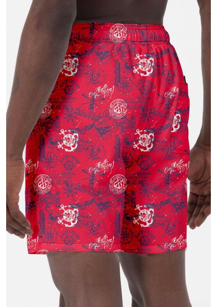 Erkek Havuz Deniz Desenli Şort 024 Kırmızı indirimleri