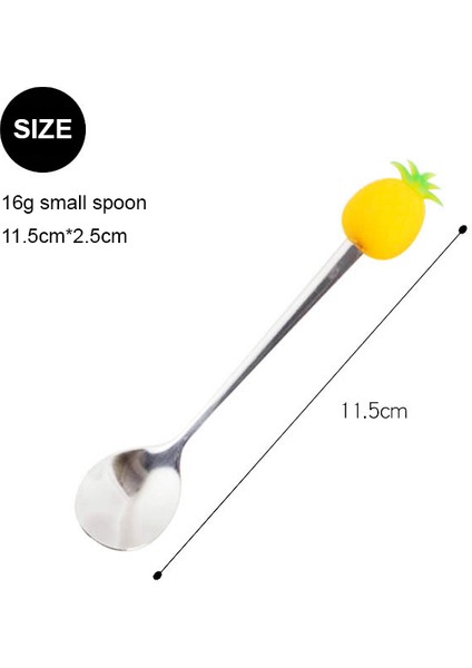 No.4 Tarzı Meyve Şekilli Paslanmaz Çelik Meyve Çatalı Kaşığı Yaratıcı Çilek Karpuz Ananas Tatlı Kaşığı Paslanmaz Çelik Meyve Çatalı (Yurt Dışından)