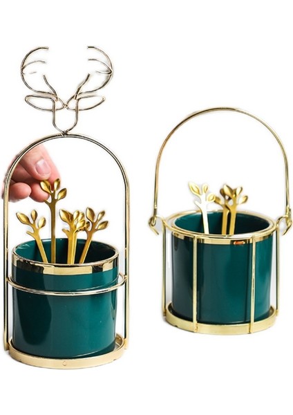 6f Stili Mermer Seramik Saklama Kavanozu Cam Kapak Paslanmaz Çelik Kaşık ve Çatal Set Ayna Kahve Çatal Kaşık Altın Seramik Tank (Yurt Dışından) indirimleri