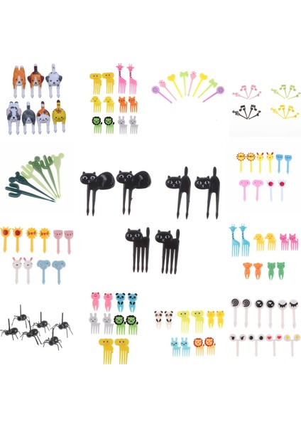 Bordo Tarzı Hayvan Çiftliği Meyve Çatalı Mini Karikatür Çocuk Aperatif Kek Tatlı Gıda Meyve Çubuk Diş Çöp Bento Öğle Parti Süsleme (Yurt Dışından) indirimleri