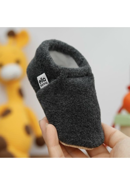 Polar Bebek Pandufu Ev Patiği, Kaydırmaz Taban, Organik Pamuk Astar Kreş Ayakkabısı, Antrasit Gri fırsatları