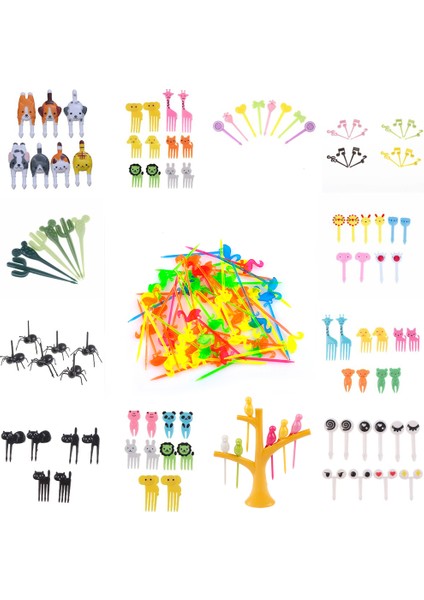 16 Adet Tarzı Çocuklar Için Sevimli Hayvanlı Mini Çatal Seti - Parti Süsü (Yurt Dışından) modelleri