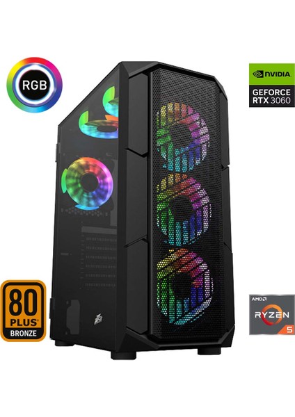 XSR604 Ryzen 5 5600 32GB Ram 1tb M.2 Nvme SSD 12GB RTX3060 Ekran Kartı Oyun Bilgisayarı