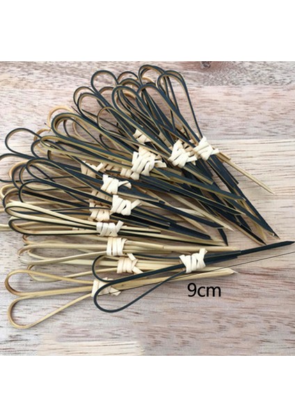E Stili Tek Kullanımlık Bambu Bağlı Iğne Dönüşümlü Uçlar Kokteyl Yiyecek Meyve Çubuklar Çatal Stickler Büfe Cupcake Topper Düğün (Yurt Dışından)