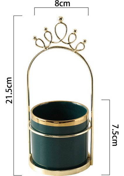 C Seramik Tutucu Stili Lüks Mutfak Eşya Tutucu Düzenleyici Altın Paslanmaz Çelik Meyve Çatal Kaşık Pasta Tatlı Çatal Seramik Sofra Eşyası Tutucu (Yurt Dışından)