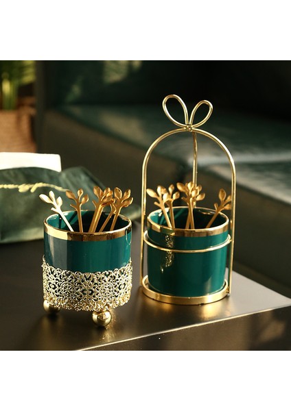 C Seramik Tutucu Stili Lüks Mutfak Eşya Tutucu Düzenleyici Altın Paslanmaz Çelik Meyve Çatal Kaşık Pasta Tatlı Çatal Seramik Sofra Eşyası Tutucu (Yurt Dışından) modelleri