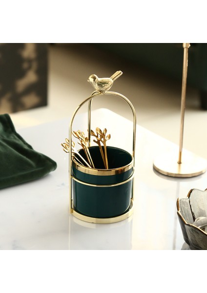 C Seramik Tutucu Stili Lüks Mutfak Eşya Tutucu Düzenleyici Altın Paslanmaz Çelik Meyve Çatal Kaşık Pasta Tatlı Çatal Seramik Sofra Eşyası Tutucu (Yurt Dışından) fırsatları