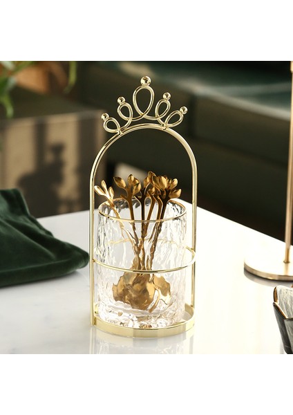 C Seramik Tutucu Stili Lüks Mutfak Eşya Tutucu Düzenleyici Altın Paslanmaz Çelik Meyve Çatal Kaşık Pasta Tatlı Çatal Seramik Sofra Eşyası Tutucu (Yurt Dışından) indirimleri