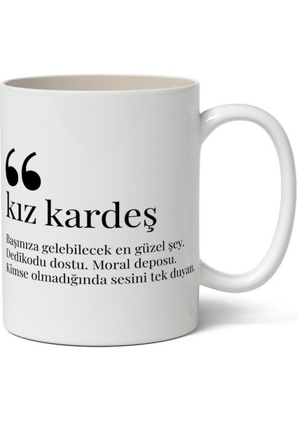 Kız Kardeş Kelime Anlamı Baskılı Kupa Bardak Baskılı Kahve Kupa Bardak