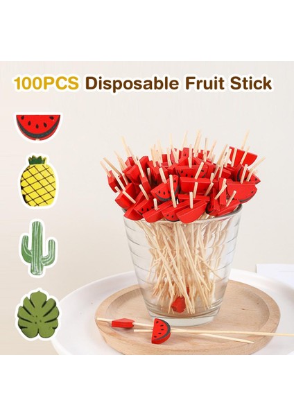 Bir Stil Yazın Meyve Çubuğu Sevimli Meyve Kavunu Ananas Kaktüs Yaprakları Diş Kürdanı Tek Kullanımlık Bambu Iskeweler Seti Izgara Iskeweleri (Yurt Dışından) modelleri