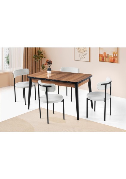 Yakamoz Alfa Mdf Mutfak Masa Sandalye Takımı 80X130