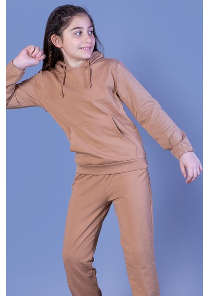 Toontoy Kız Çocuk Kapüşonlu Kanguru Cepli Sweatshirt