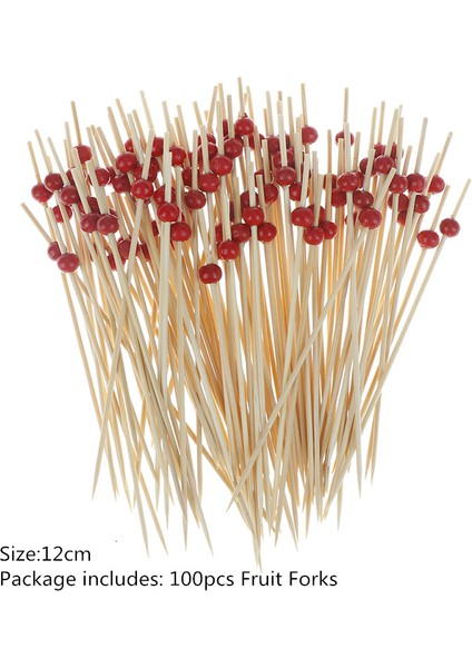 Stili Temizle Tek Kullanımlık Bambu Çatal Düz Parti Büfe Meyve Tatlıları Ikram Kokteyl Sandviç Çubuk Çöp (Yurt Dışından)