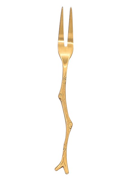 Çatal Altın Tarzı Paslanmaz Çelik Yaprak Çatal Kaşık Küçük Altın Kahve Kaşığı Pasta Tatlı Meyve Çatalı (Yurt Dışından)