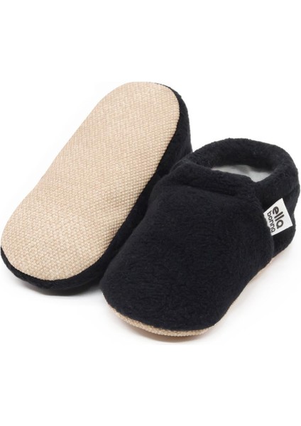 Polar Bebek Pandufu Ev Patiği, Kaydırmaz Taban, Organik Pamuk Astar Kreş Ayakkabısı, Siyah fiyatları