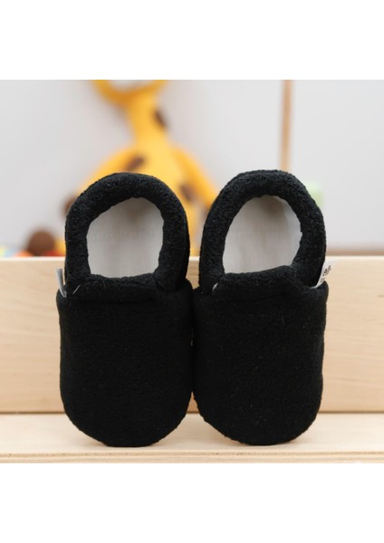 Polar Bebek Pandufu Ev Patiği, Kaydırmaz Taban, Organik Pamuk Astar Kreş Ayakkabısı, Siyah indirimleri