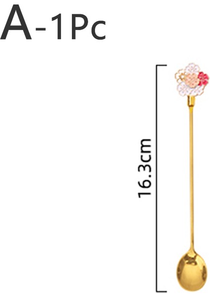 Bir Stil Paslanmaz Çelik Çiçek Kaşık Ölçüm Kaşığı Mutfak Aracı Çiçek Yaprak Kahve Karıştırıcı Altın Kaşık Sofra Takımı Tatlı Çay Kaşığı (Yurt Dışından)