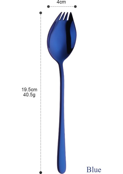 Mavi-1 Adet Tarzı 1 Yaratıcı Tasarım Mutfak Sofra Araçları Paslanmaz Çelik Sporklar Tatlı Çatal Kaşık Noodle Salata Meyve Mutfak Araçları (Yurt Dışından)