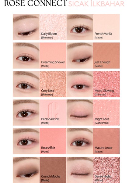 CLIO Hafif Dokulu Yoğun Renklere Sahip Göz Farı Paleti  Pro Eye Palette Air (02 Rose Connect)