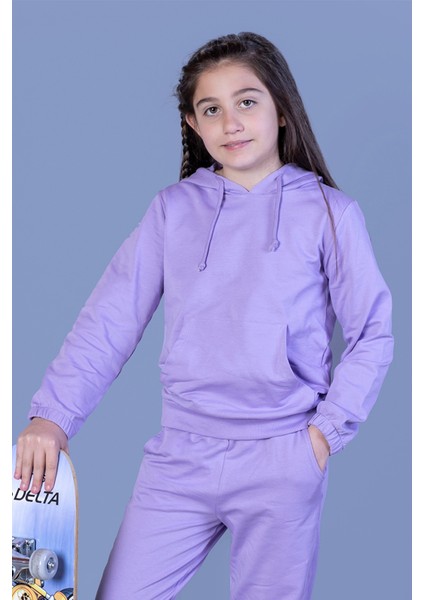 Toontoy Kız Çocuk Kapüşonlu Kanguru Cepli Sweatshirt