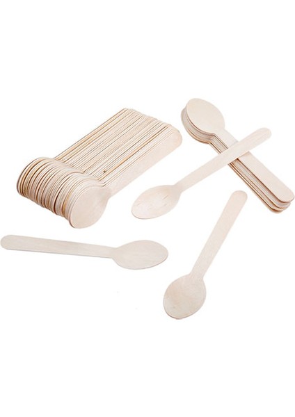 No.5 Tarzı Tahta Mutfak Araçları Tek Kullanımlık Ahşap Kaşık Çatal Bıçak Tatlı Masası Süsleme Malzemeleri Ev Düğün Parti Malzemeleri (Yurt Dışından)