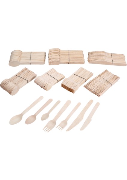 No.5 Tarzı Tahta Mutfak Araçları Tek Kullanımlık Ahşap Kaşık Çatal Bıçak Tatlı Masası Süsleme Malzemeleri Ev Düğün Parti Malzemeleri (Yurt Dışından) indirimleri