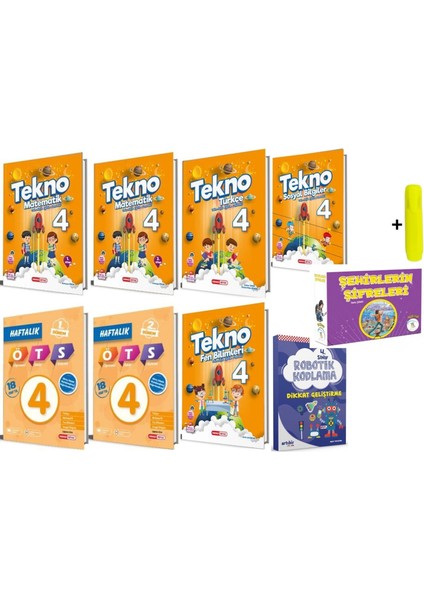 Tekno 4. Sınıf Tüm Dersler Seti 18 Kitap