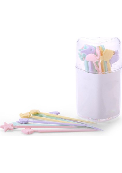 Meyve Çatalı 20PC-1SET Tarzı Masaüstü Aksesuar Bento Çatalı Papatya Çiçeği Meyve Çatalı Çikolata Füzesi Çatalı Donut Şekilli Meyve Büfesi Salyangoz Çatalı Ev Masaüstü Aksesuarı (Yurt Dışından)