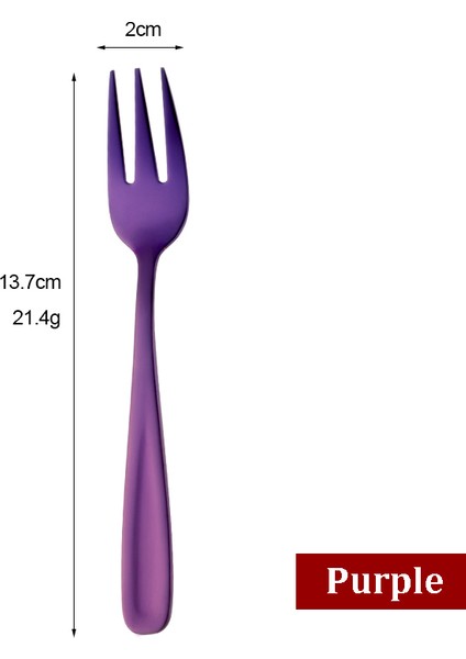 Koyu Mor 8 Adet Tarzı 8 Parça Çay Çatalı Paslanmaz Çelik Meyve Çatalı Set Renkli Tatlı Çatalı Kek Atıştırmalık Küçük Altın Tekrar Kullanılabilir Yemek Takımı Parti Araçları (Yurt Dışından)